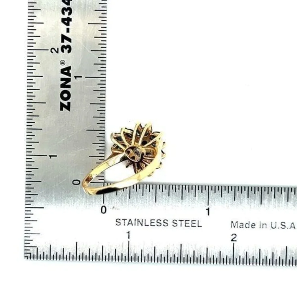 Gorgeous 14K‎ Gold Diamonds & Sapphires Heart Ring